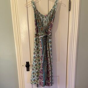 Calypso St. Barth Blue and Purple Print Midi Dress